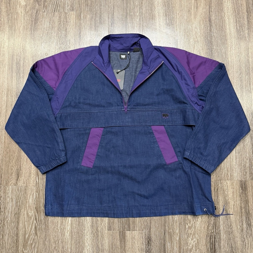 Levi's Men Skateboarding Standard Fit Half-Zip Sport Jacket Purple Size Medium